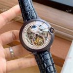New Fake Cartier Ballon Bleu Skeleton watches Black Case
